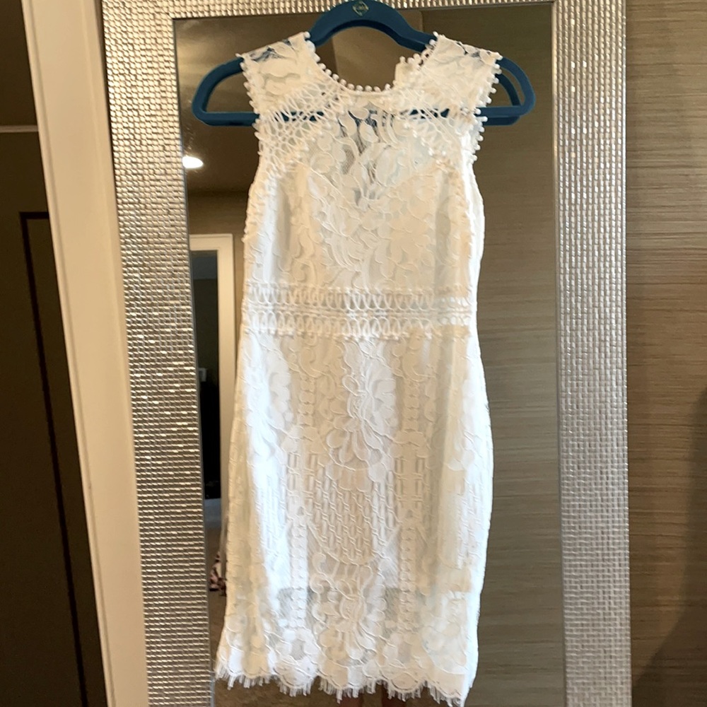 BNWOT White lace Bachelorette Dress
